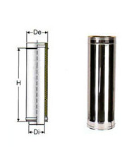TUBO INOX 316 DOPPIA PARETE DA 80 MM 1 MT