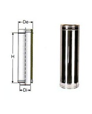 TUBO INOX 316 DOPPIA PARETE DA 80 MM 0.50 MT