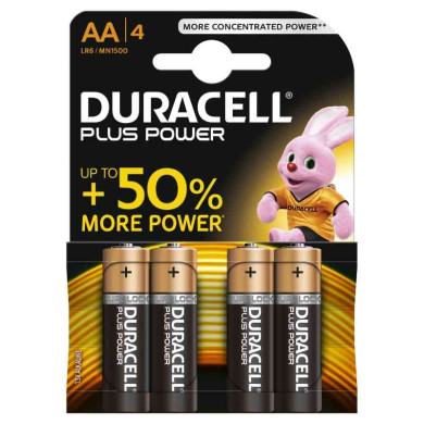 PILE DURACELL PLUS POWER STILO 1.5 V LR6 AA KIT 4