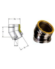 CURVA INOX 316 DOPPIA PARETE 45° DA 80 MM