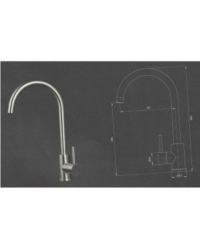 MIX LAVELLO CANNA PONTE ACCIAIO INOX 304