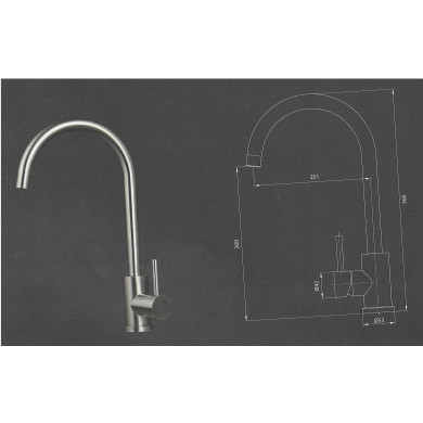 MIX LAVELLO CANNA PONTE ACCIAIO INOX 304
