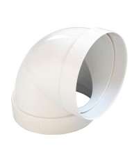 AERAZ CURVA F F 100 A 90° TONDO BIANCO