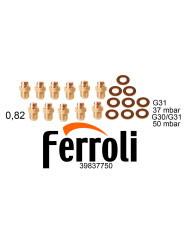 KIT 11 UGELLI 0.82 PER FERROLI DIVACONDENS GAS GPL