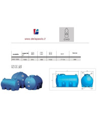 SERBATOIO POLIETILENE ORIZZONTALE CHO 1000 LITRI