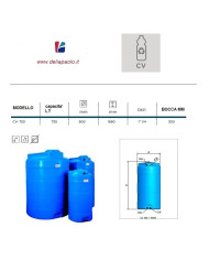 SERBATOIO POLIETILENE VERTICALE CV 750 LITRI