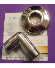 GOMITO CROMATO CON ROSETTA MM 1/2 PER DOCCIA