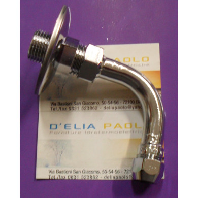 CURVETTA 90° CROMATA 1/2 M X 10 CON ROSETTA