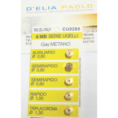 5 PZ KIT UGELLI METANO GAS DI CITTA