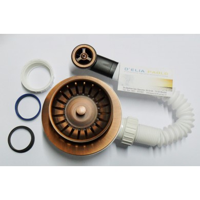 PILETTA LAVELLO CTP ROTONDO COPPER RAME ANTICATO