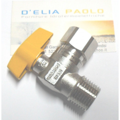 VALVOLA GAS ANGOLO M 1/2 CON GIRELLO F 1/2