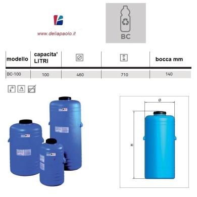 SERBATOIO POLIETILENE BARILOTTO BC 100 LITRI