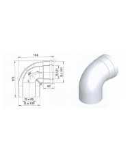CURVA 60/100 BIANCO M F 90° BICCHIERATA