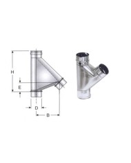 RACCORDO A T 135 GRADI INOX 316 DA 130 MM