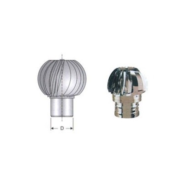 CAPPELLO EOLICO GIREVOLE INOX 130