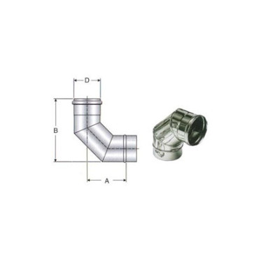 CURVA INOX 90° DA 100