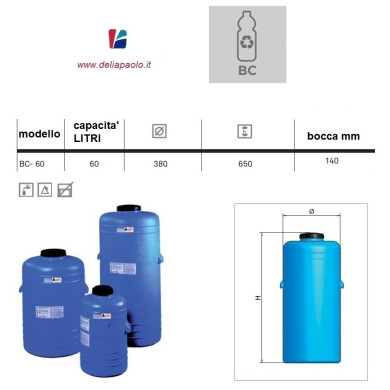 SERBATOIO POLIETILENE BARILOTTO BC  60 LITRI