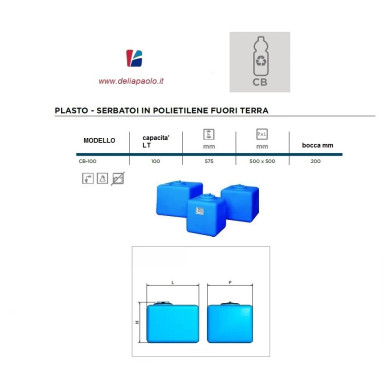 SERBATOIO POLIETILENE CB  100 LITRI