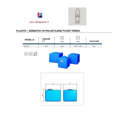 SERBATOIO POLIETILENE CB  200 LITRI