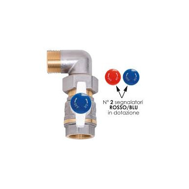 VALVOLA CON BOCCHETTONE ANGOLO 3/4 M F ROSSO-BLU