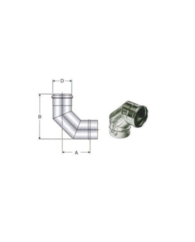 CURVA INOX 90° DA 200