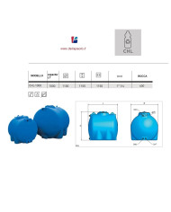 SERBATOIO POLIETILENE ORIZZONTALE CHL 1000 LITRI