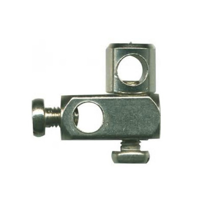 SNODO OTTONE CROMATO CON 2 VITI DI FISSAGGIO