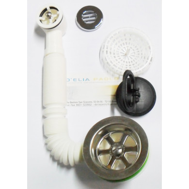 PILETTA LAVELLO INOX 11/2 CON TROPPO PIENO ROTOND