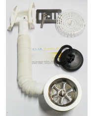 PILETTA LAVELLO INOX 11/2 CON TROPPO PIENO RETTAN