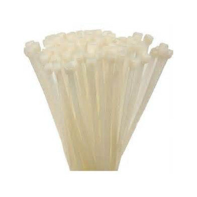 CONF. PZ 100 FASCETTE CABLAGGIO BIANCHE 200 X 3.5