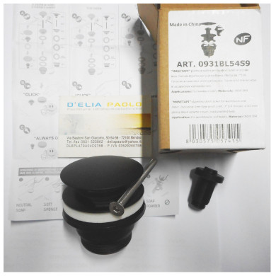 PILETTA INOX PER LAVABO  TOTAL BLACK 1 1/4 CLIC