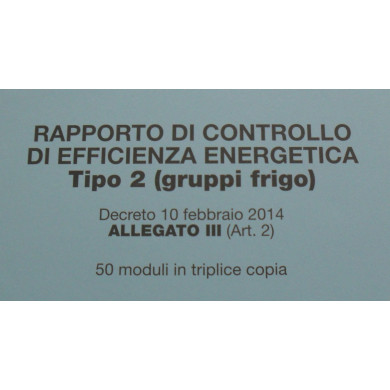 KIT N 50 ALLEGATI RAPPORTO CONTROLLO GRUPPI FRIGO