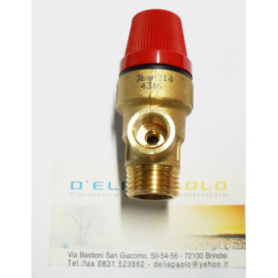 VALVOLA SICUREZZA 3 BAR 1/2 M PORTA MANOMETRO 1/4