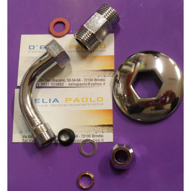 CURVETTA 90° CROMATA 1/2 M X 10 CON ROSETTA