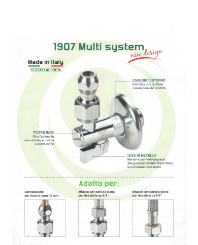 RUBINETTO FILTRO E SNODO CROMATO 1/2 M X 10 BICONO