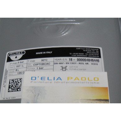 VASO ESPANSIONE 8 LT RETTANGOLARE CON STAFFA 3/8