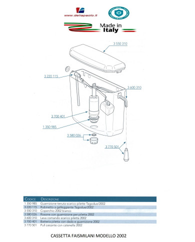 GUARNIZIONE FAIS 2002 TAGODUE REX MARZIA COLORADO