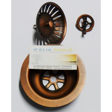 PILETTA LAVELLO CTP ROTONDO COPPER RAME ANTICATO