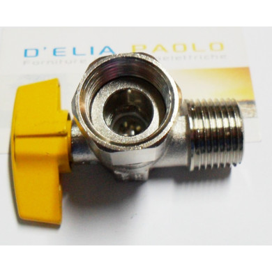VALVOLA GAS ANGOLO M 1/2 CON GIRELLO F 1/2