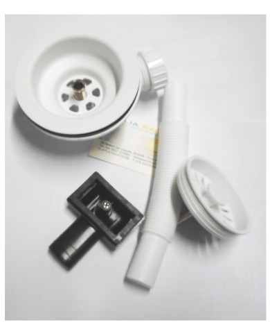 PILETTA LAVELLO BIANCO TROPPO PIENO RETTANG.