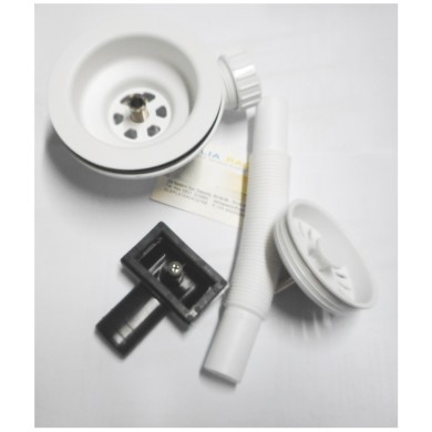 PILETTA LAVELLO BIANCO TROPPO PIENO RETTANG.