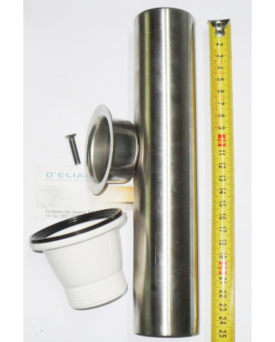 PILETTA LAVELLO INOX 11/2 CON TUBO SFIORO 25 CM