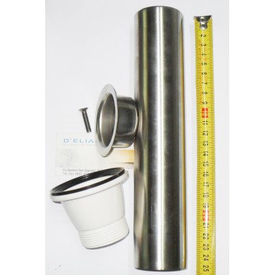 PILETTA LAVELLO INOX 11/2 CON TUBO SFIORO 25 CM