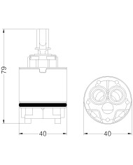 CARTUCCIA N 72 HYDROPLAST GX40 MM40XH79