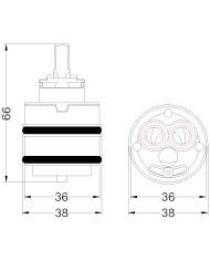 CARTUCCIA N 96 HYDROPLAST 38 MM38.4XH66