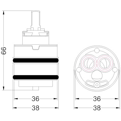 CARTUCCIA N 96 HYDROPLAST 38 MM38.4XH66