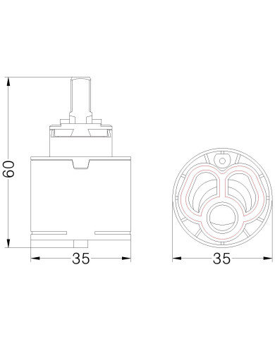 CARTUCCIA N 97 HYDROPLAST 35 MM35.6XH60H