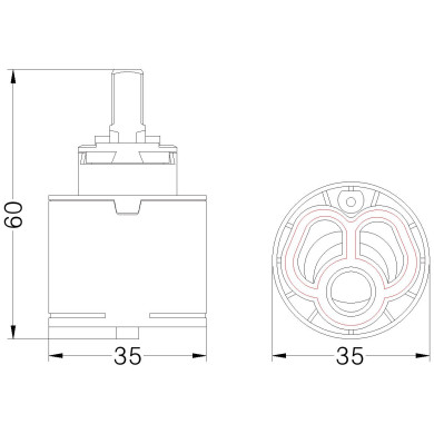 CARTUCCIA N 97 HYDROPLAST 35 MM35.6XH60H