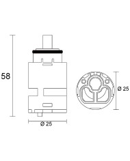 CARTUCCIA N 155 HIDROMINIMAL GS MM25X58H