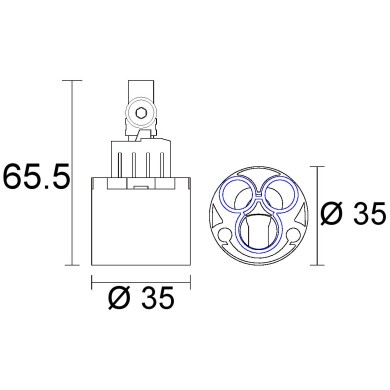 CARTUCCIA N 135 HANSGROHE MM45X65.5H